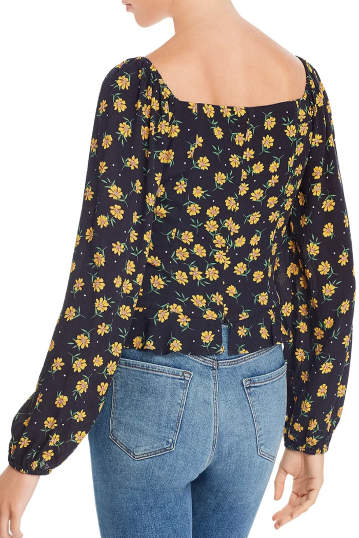 LUCY LACE UP FLOWER TOP